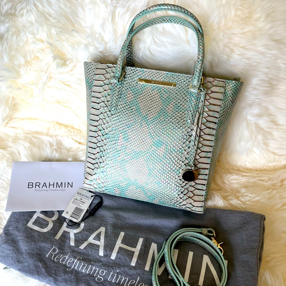 NWT BRAHMIN Harrison Opal Seville. Snake skin w/opal iridescent highlights!